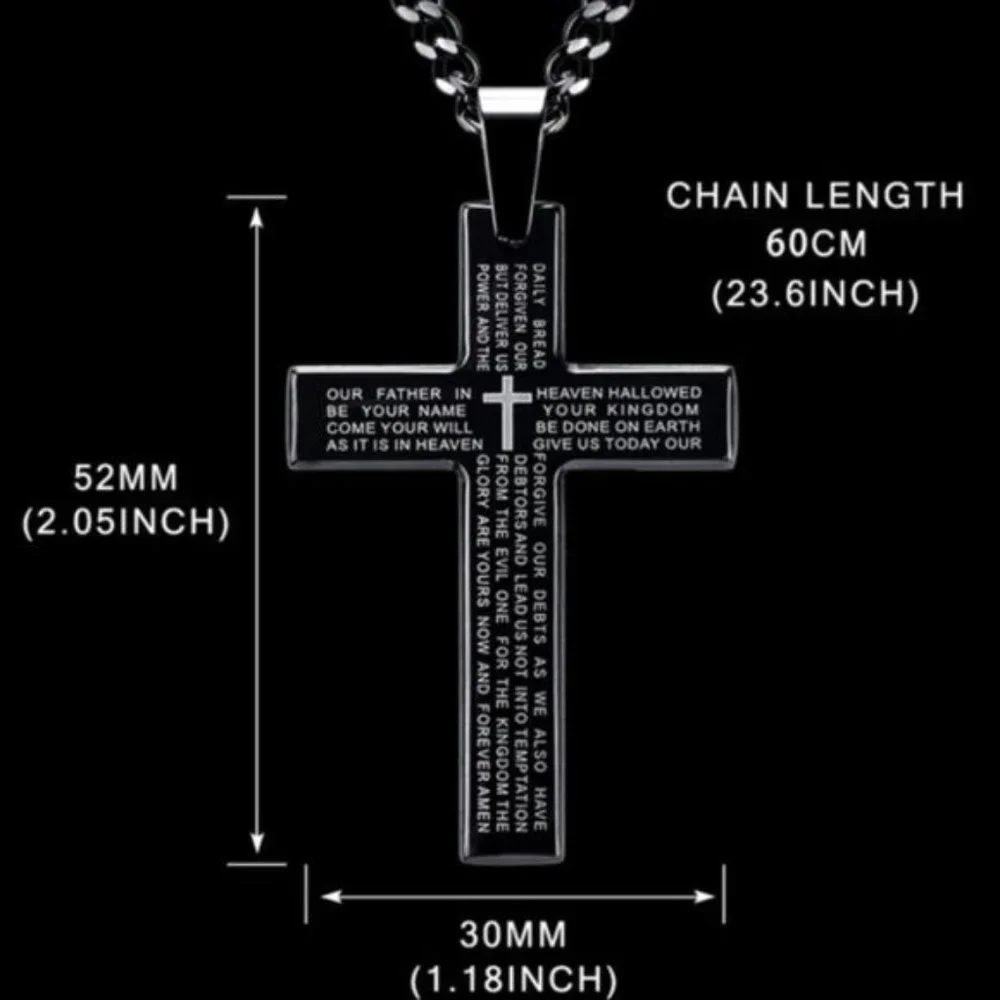 Stainless Steel Men’s cross necklace